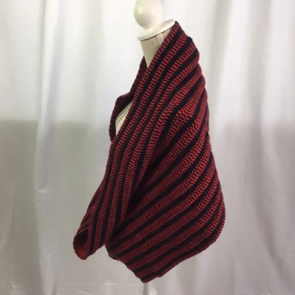 J. Crew Striped Infinity Scarf Red Blue